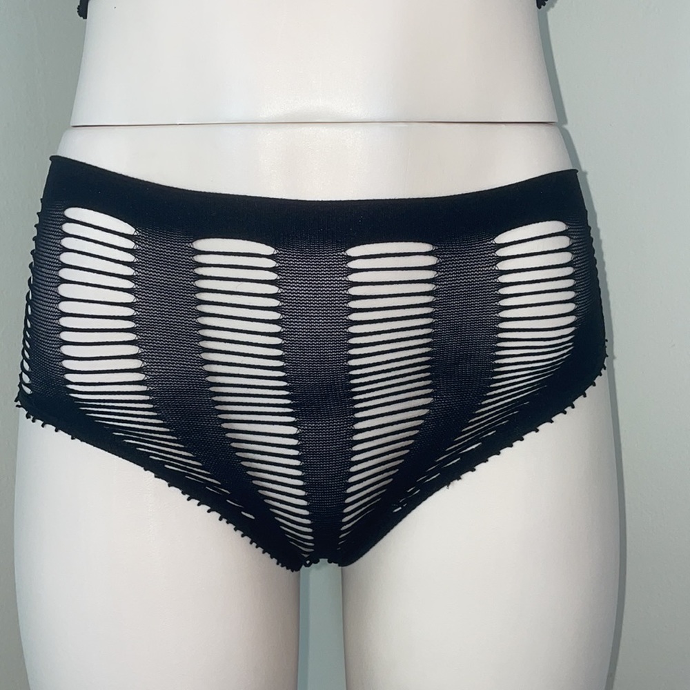 Sexy Black Stretchy Mesh Fishnet Cutout High Waist - Picture 7 of 12